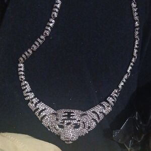 Elegant 925  Silver Panther Necklace